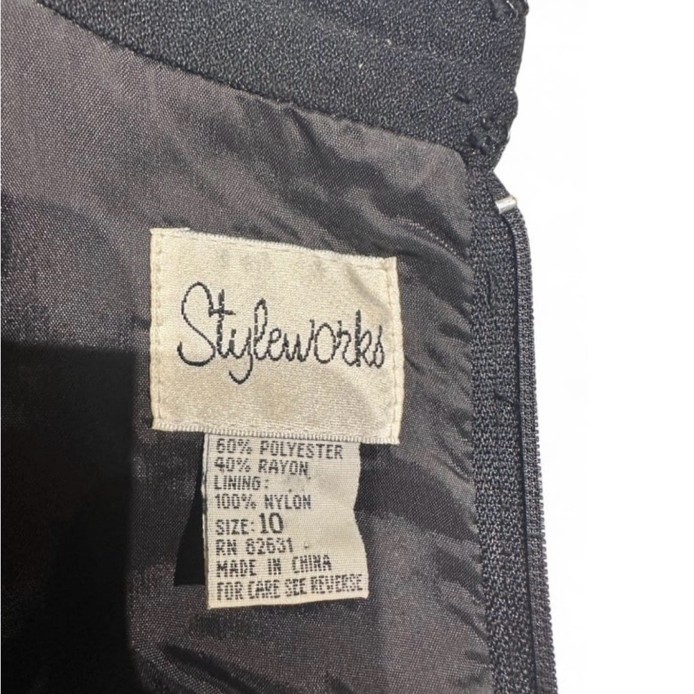 Vintage 90s Black Sheath Dress by Styleworks - Picture 10 of 16